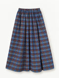 After School skirt — blue checks with red and yellow lines