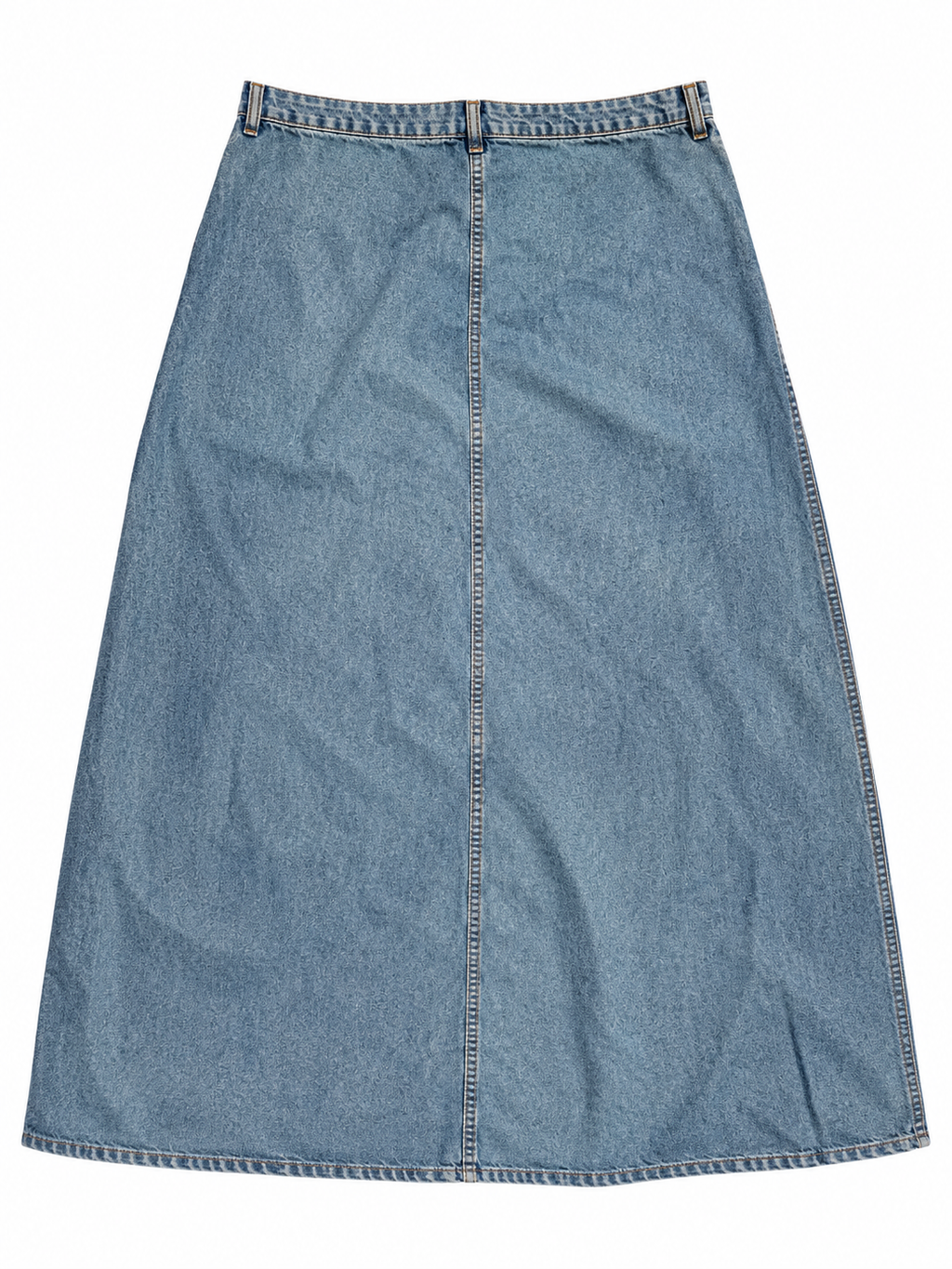 BEFA Jeans denim skirt, full back on white background