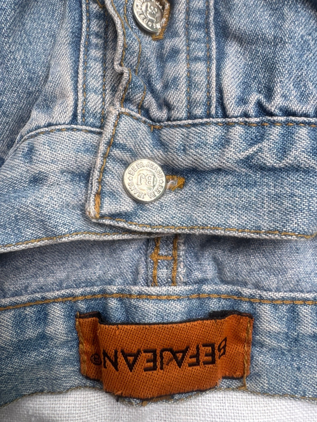 Original BEFAJEAN brand label and BEFA JEANS engraved button