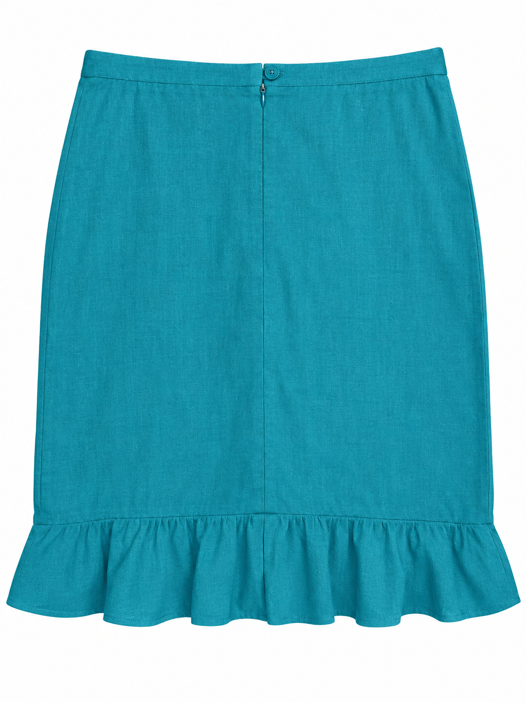 Turquoise Bexleys Woman skirt, back with button and zipper