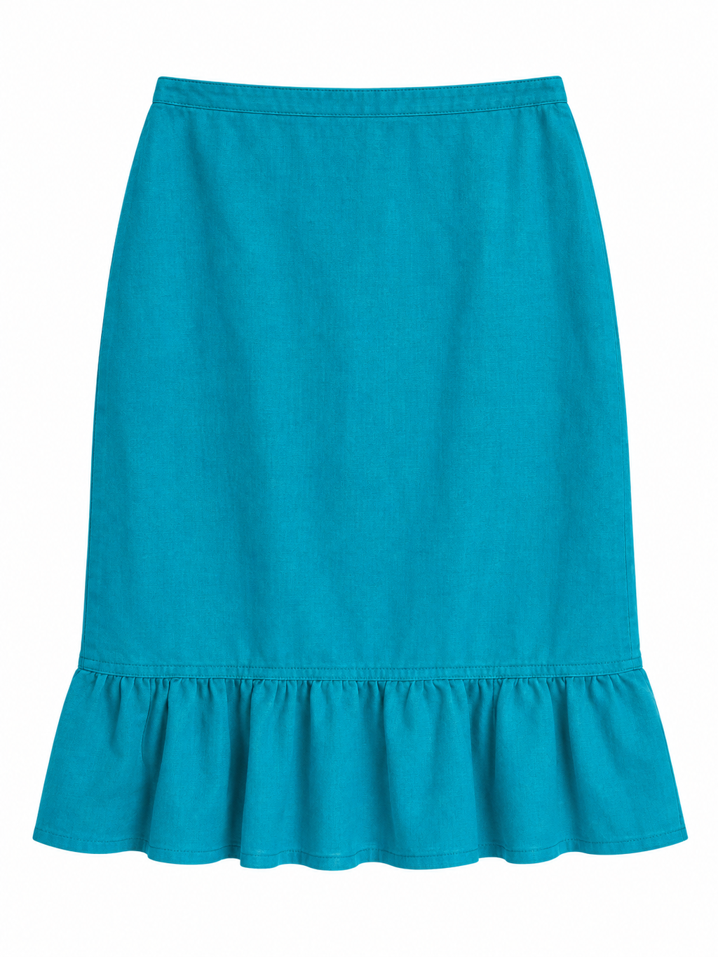 Turquoise Bexleys Woman skirt with flounce hem, front
