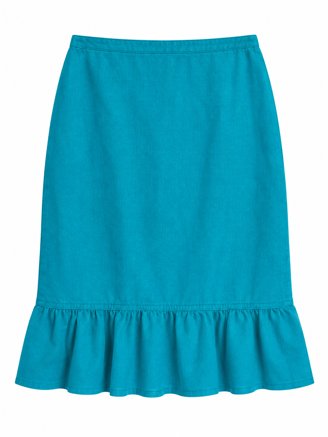 Turquoise Bexleys Woman skirt with flounce hem, front
