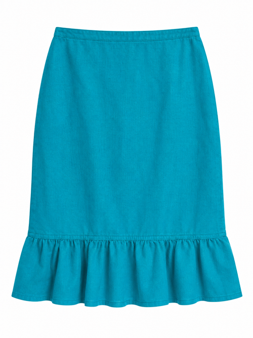 Turquoise Bexleys Woman skirt with flounce hem, front
