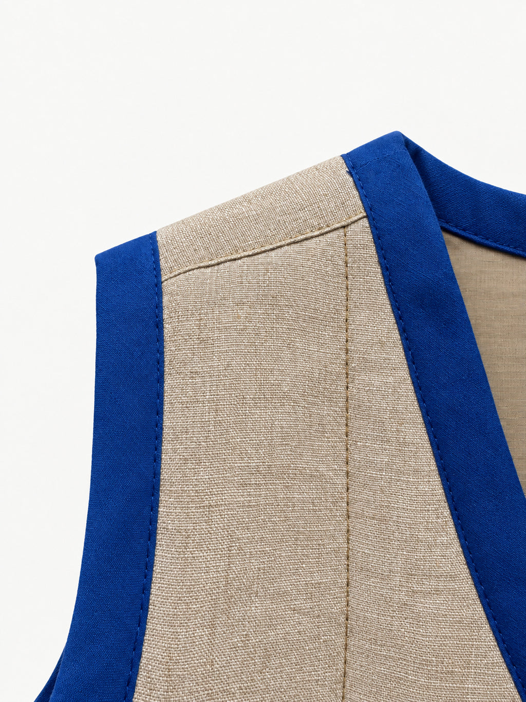 Blue Bird Vest — fabric and appliqué detail