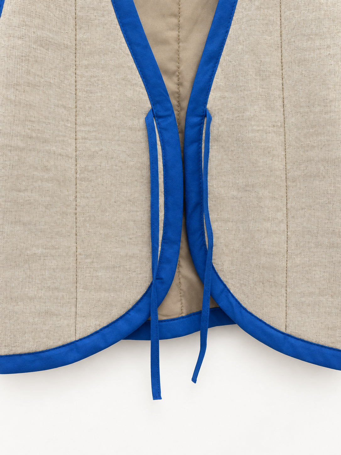 Blue Bird Vest — fabric and appliqué detail