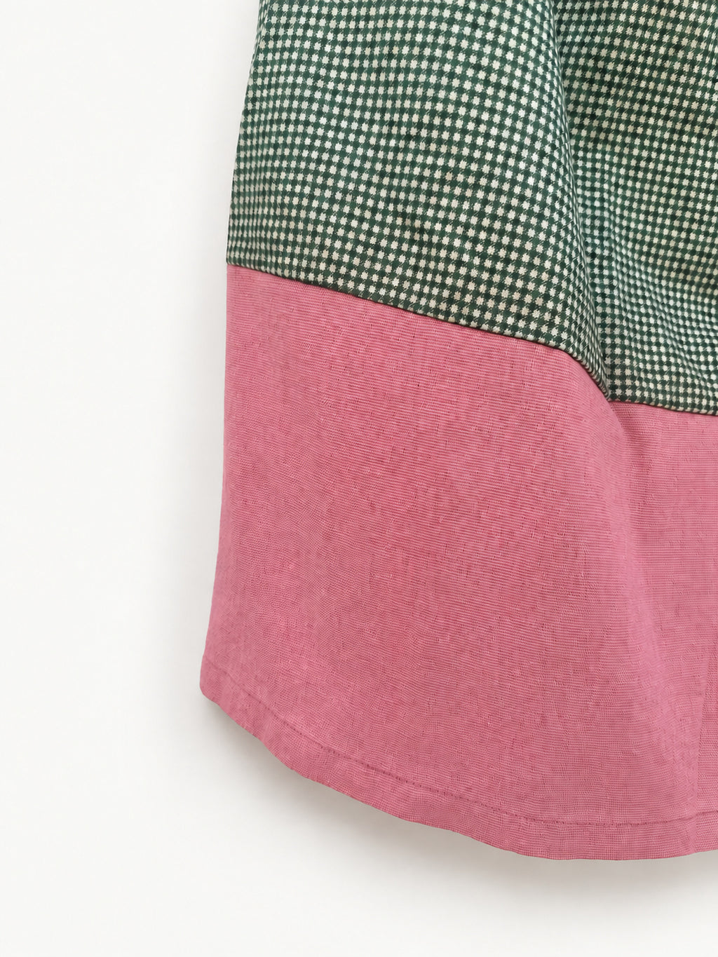 Dusty-pink linen hem detail