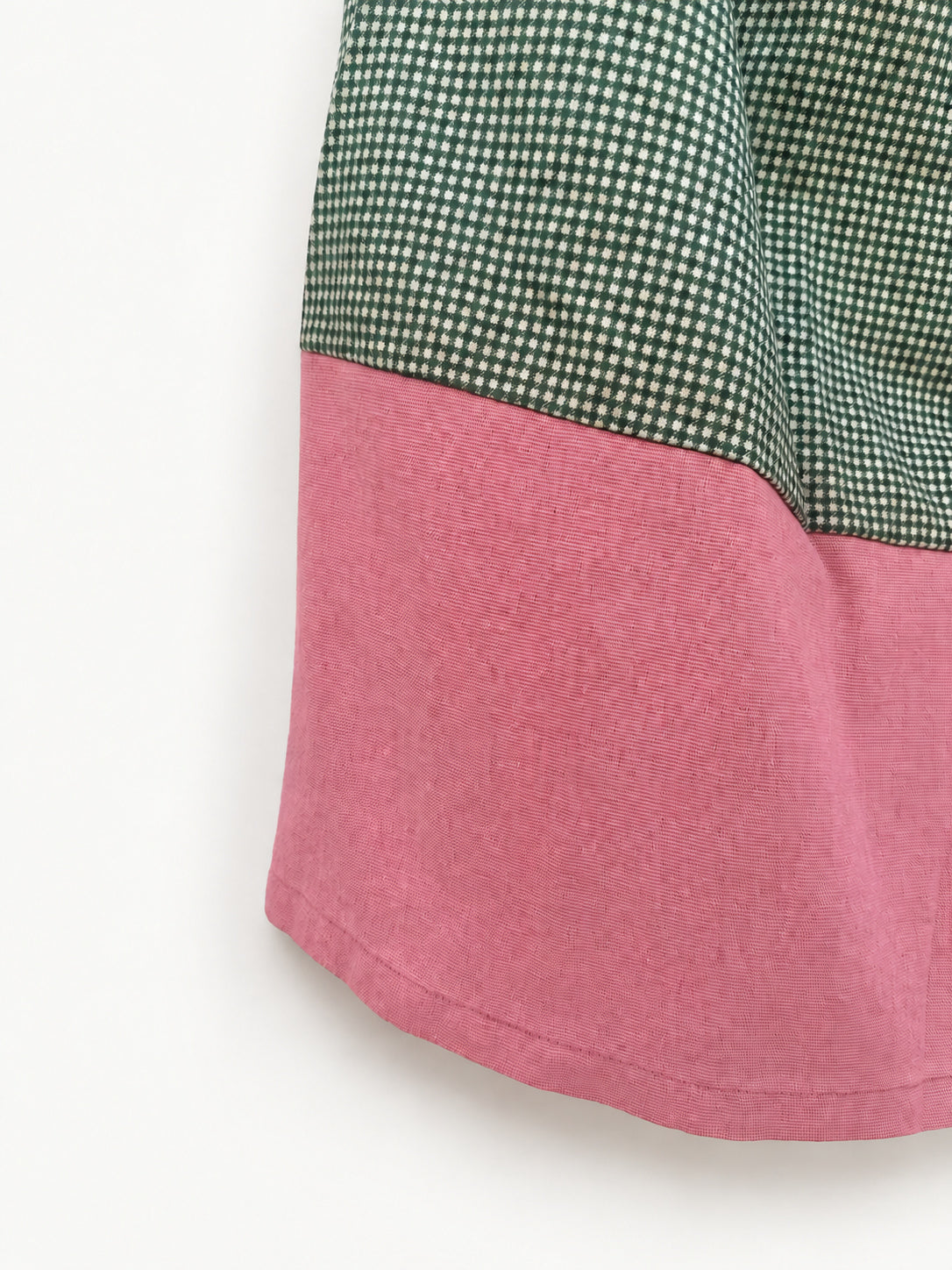 Dusty-pink linen hem detail