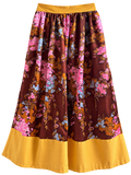 Full floral silk skirt
