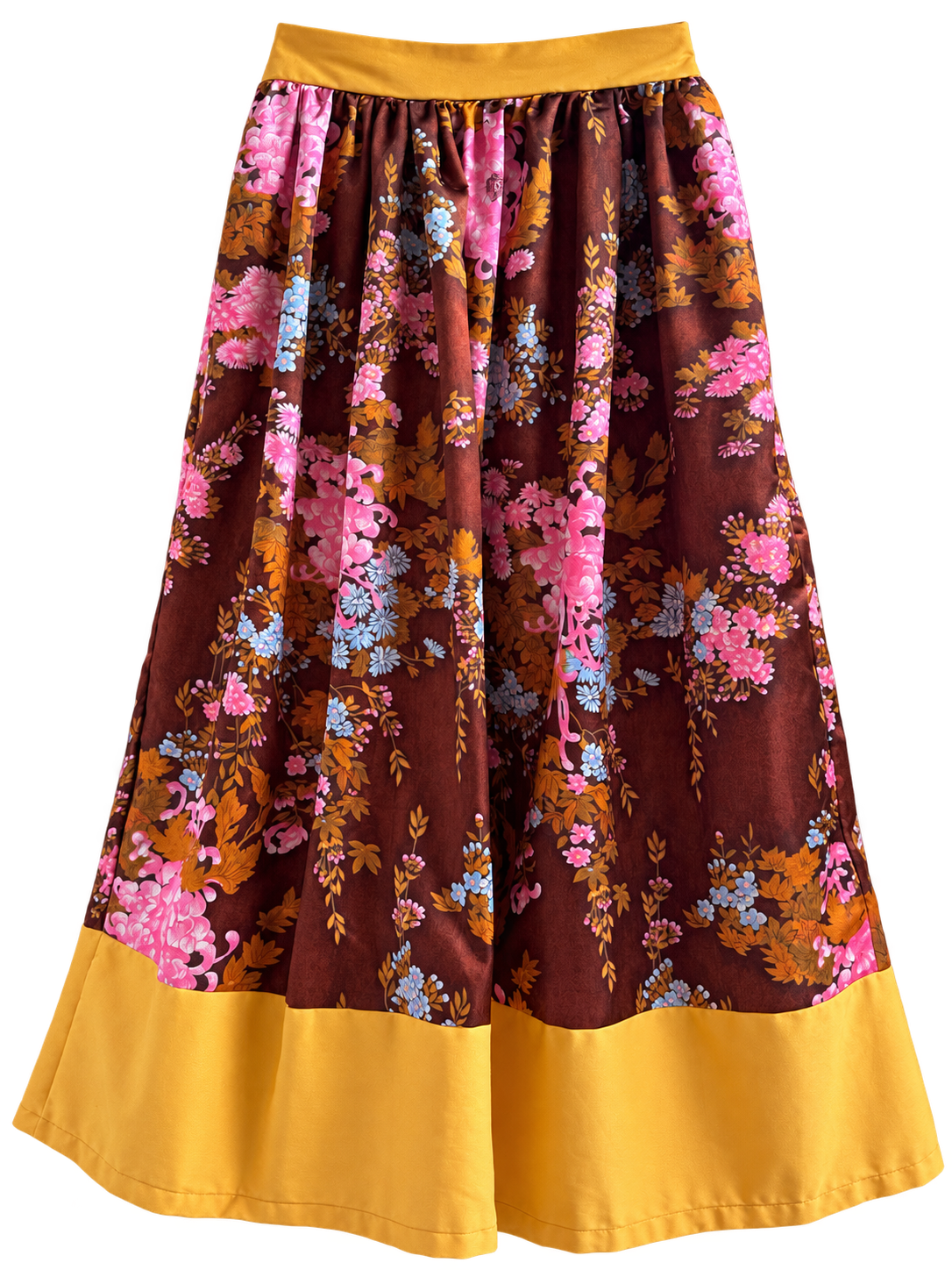 Full floral silk skirt