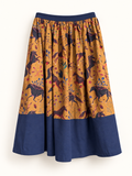 Golden Unicorn cotton and linen skirt against an off-white background