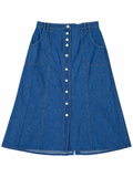 Hammer Cotton Club button-front denim skirt on white