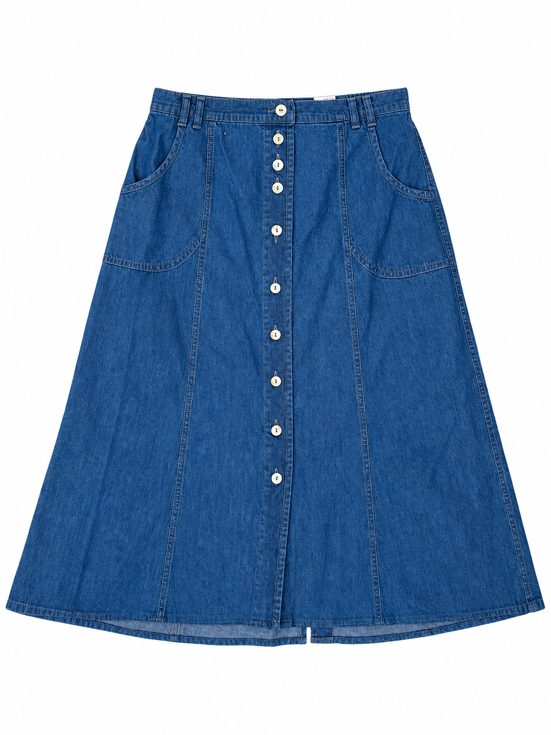 Hammer Cotton Club button-front denim skirt on white