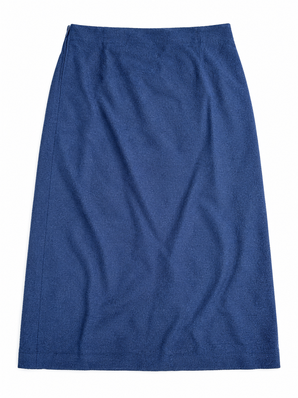 Blue Hans Erres wool skirt front on white