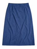 Blue Hans Erres wool skirt front on white