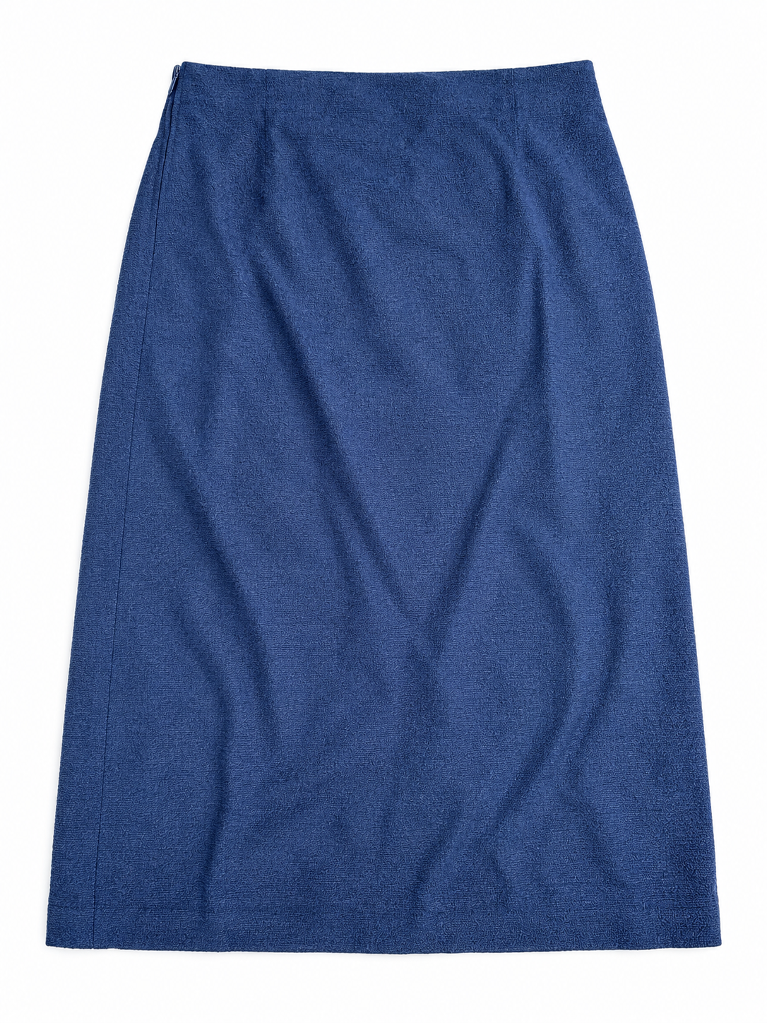 Blue Hans Erres wool skirt front on white