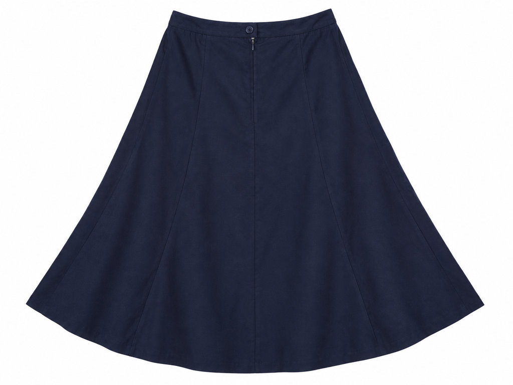 Vintage navy Kielo-Tuote skirt, back view