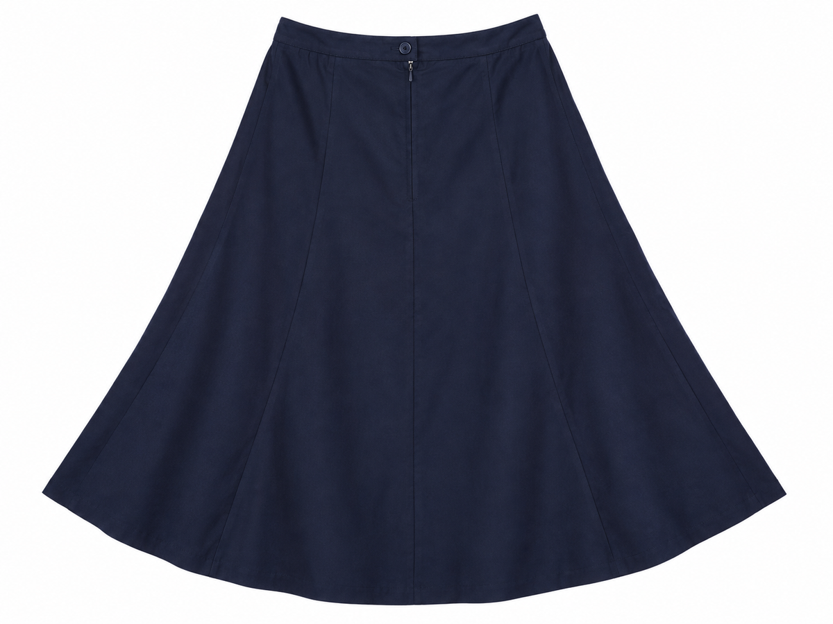 Vintage navy Kielo-Tuote skirt, back view