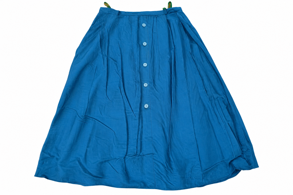 Blue vintage skirt front on white