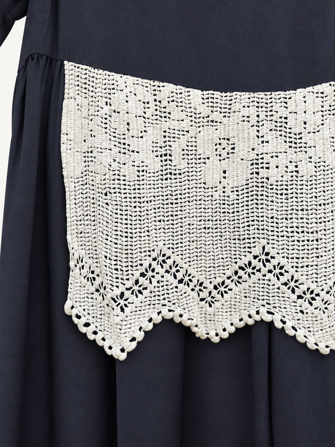 Midnight Lace Dress — fabric and crochet detail
