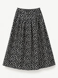 Black cotton skirt with an abstract white print