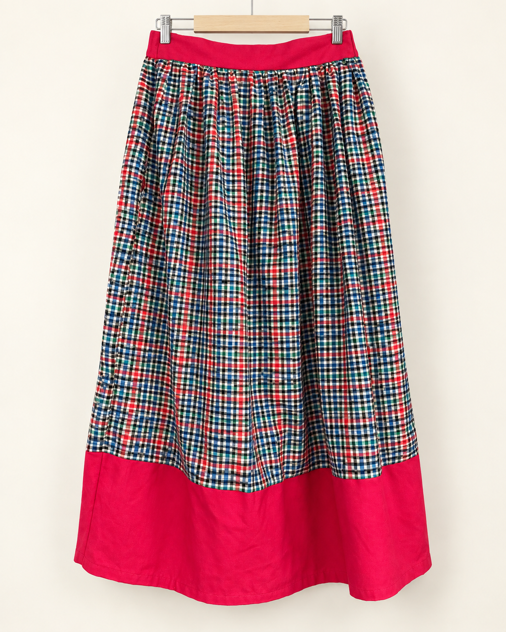 Red Check Skirt — full view