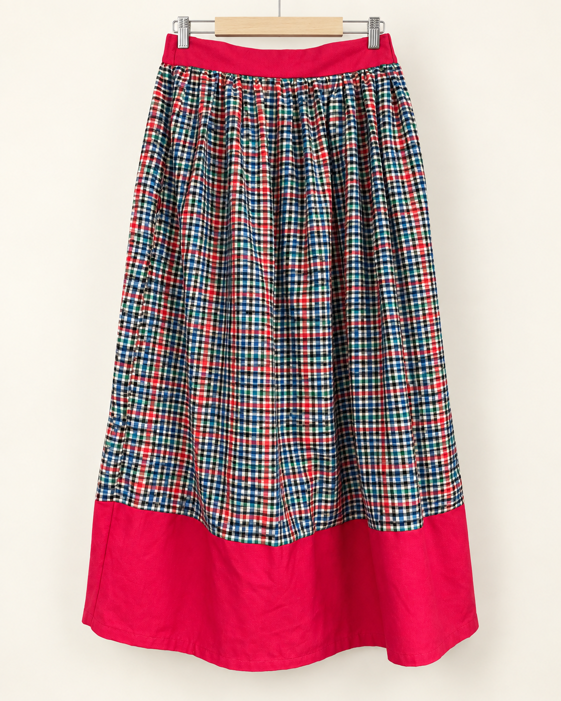 Red Check Skirt — full view