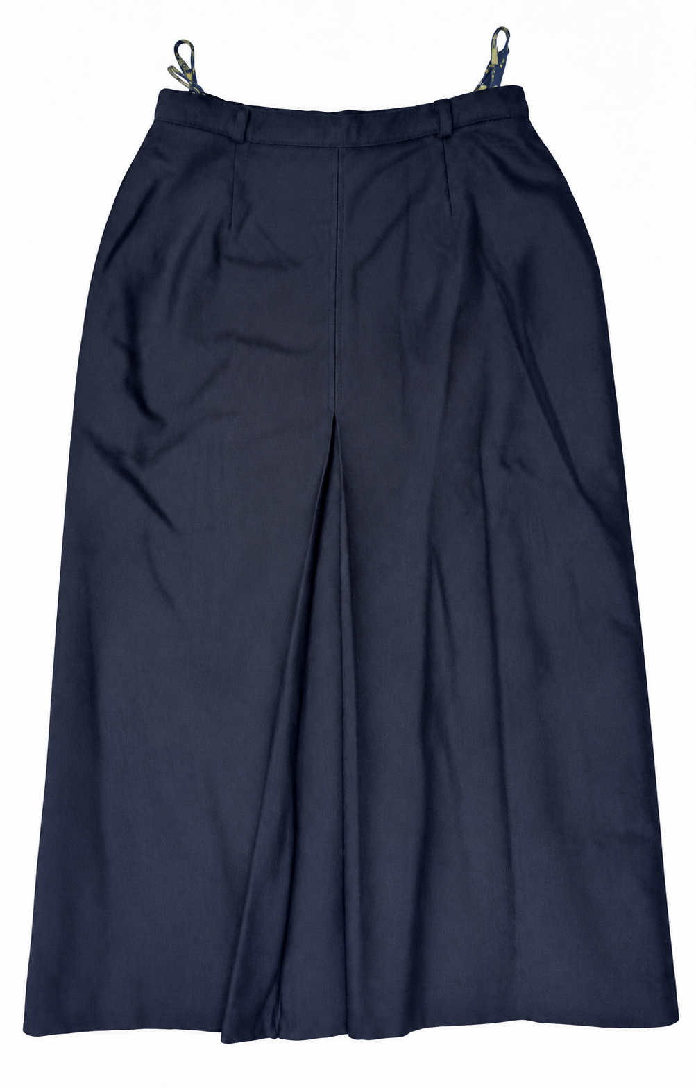 Your Sixth Sense navy wool skirt, upright full front view on white