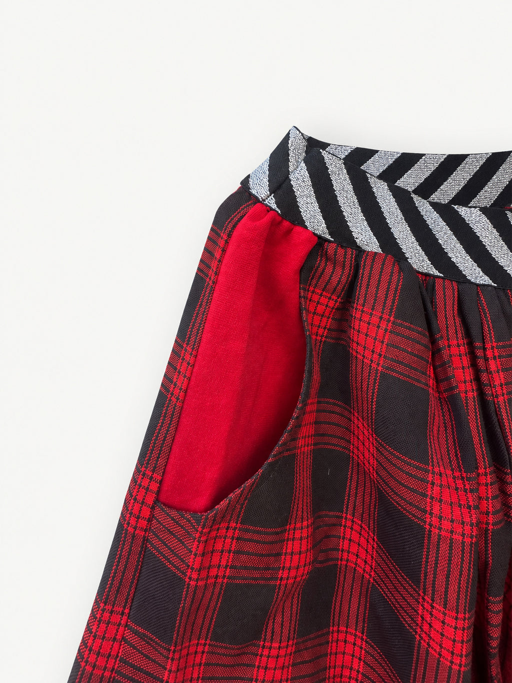 The Rebel Trousers — cut, velvet pockets and elastic waistband details