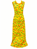 The Vested Gentress yellow floral maxi dress, front