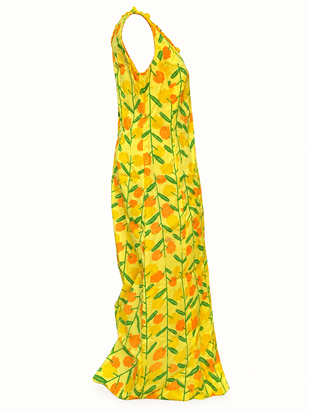 The Vested Gentress yellow floral maxi dress — Side view