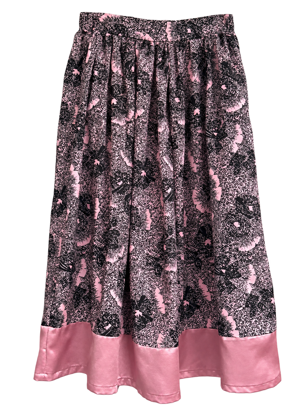 Black and pink skirt with rose pink hem