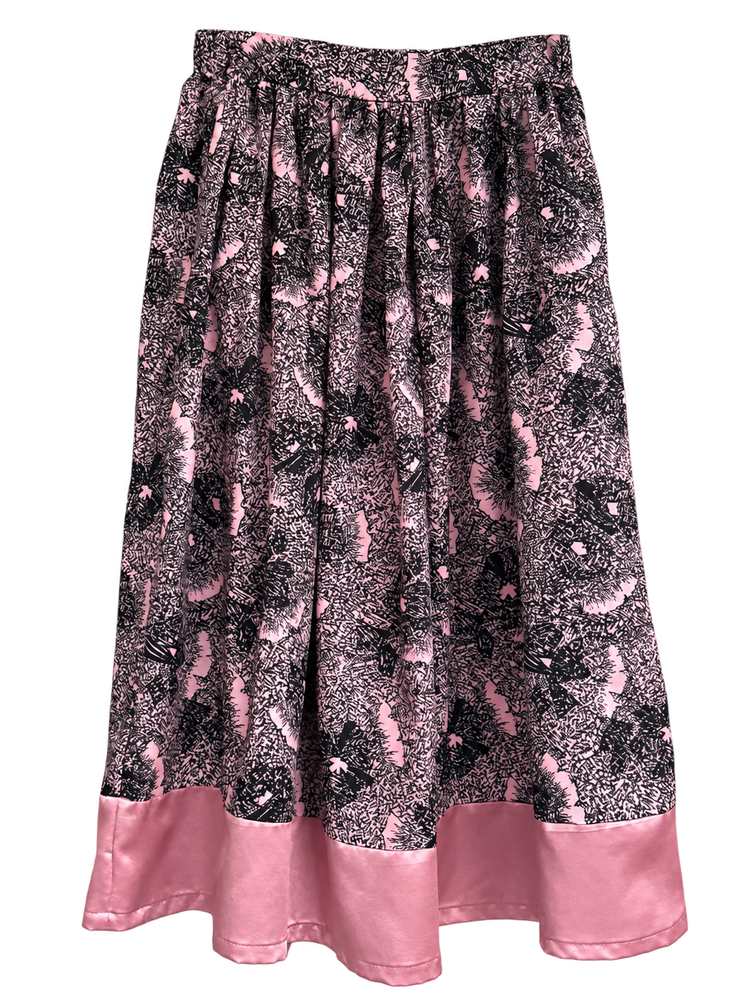 Black and pink skirt with rose pink hem