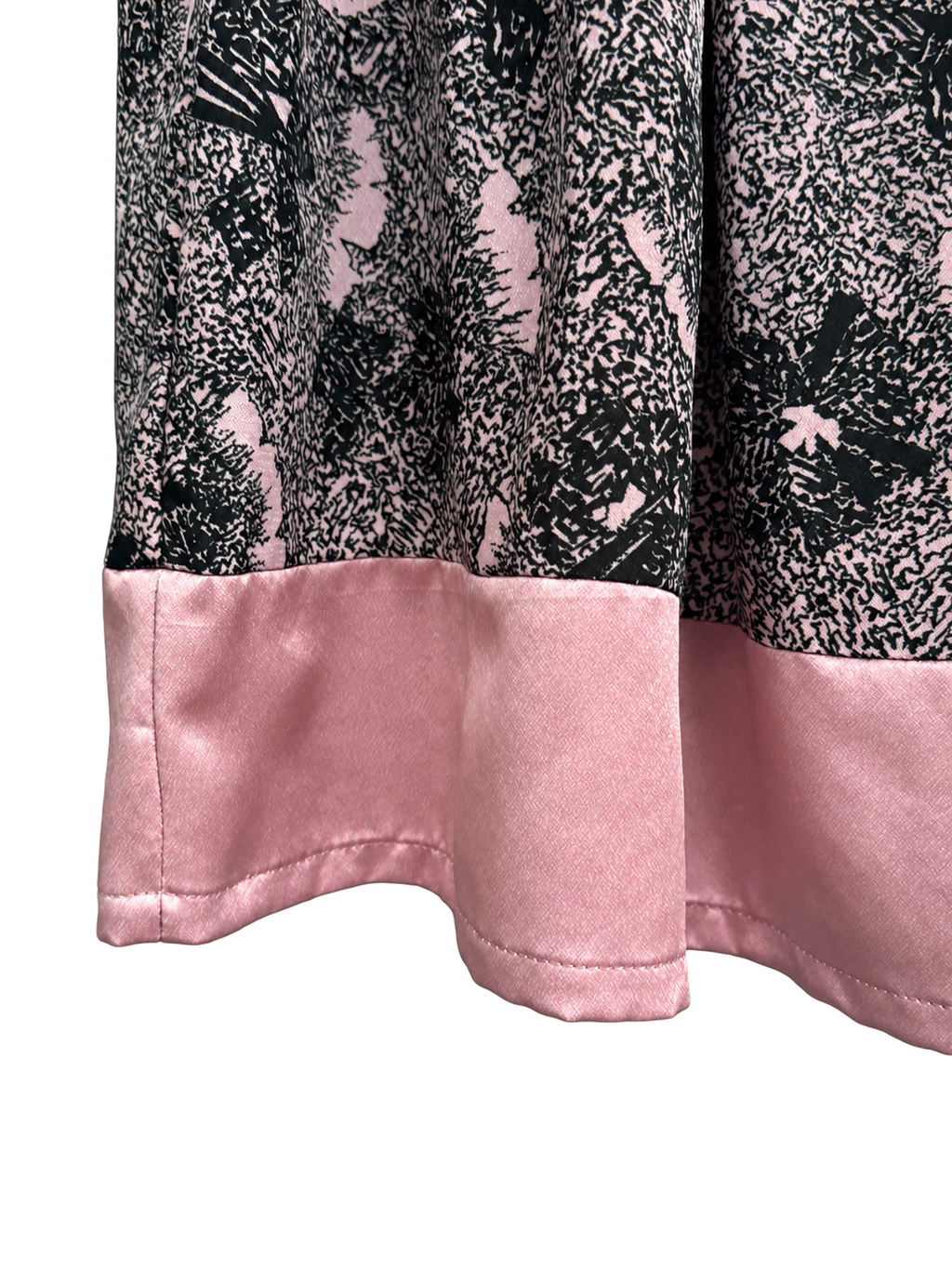 Black and pink skirt with rose pink hem