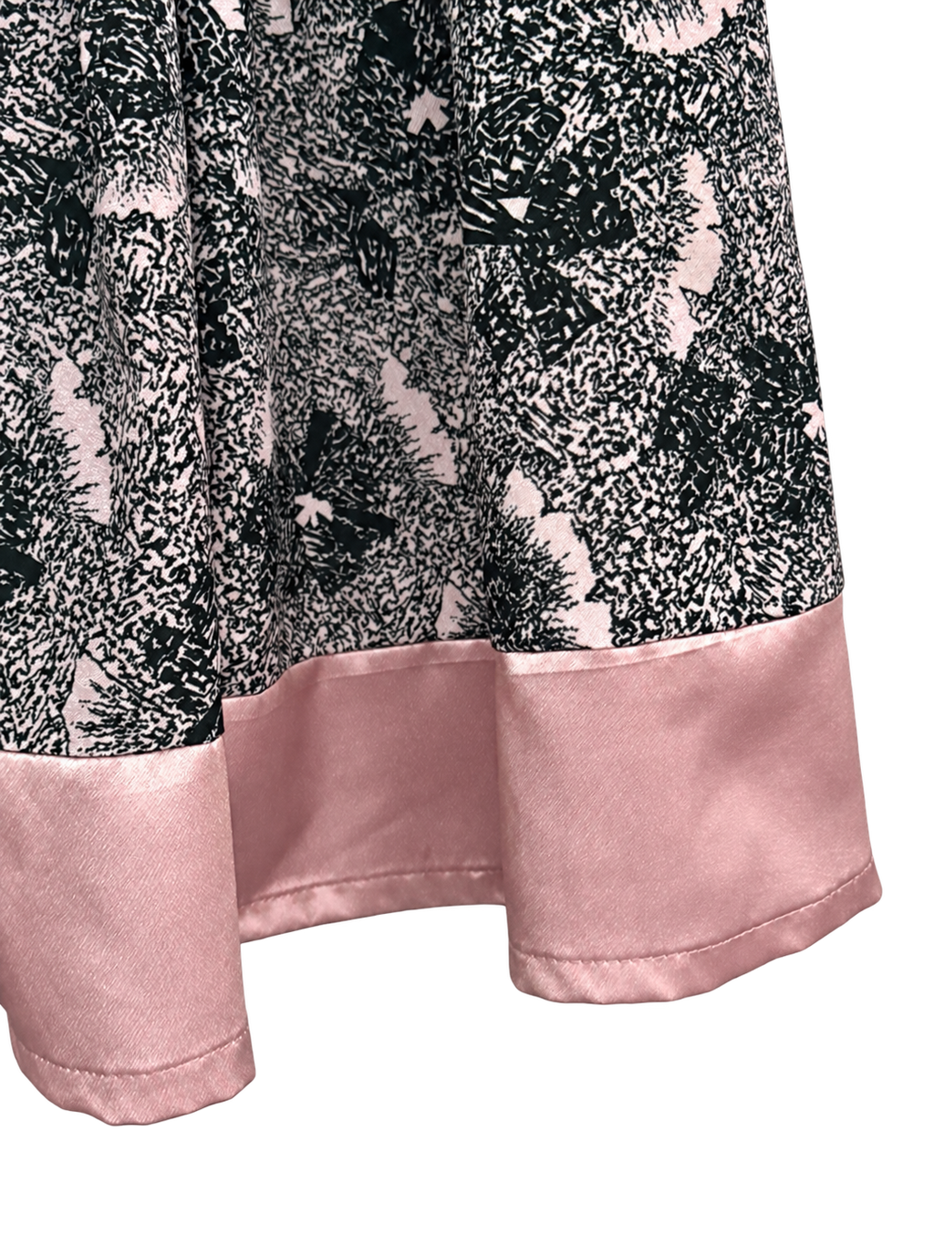 Black and pink skirt with rose pink hem
