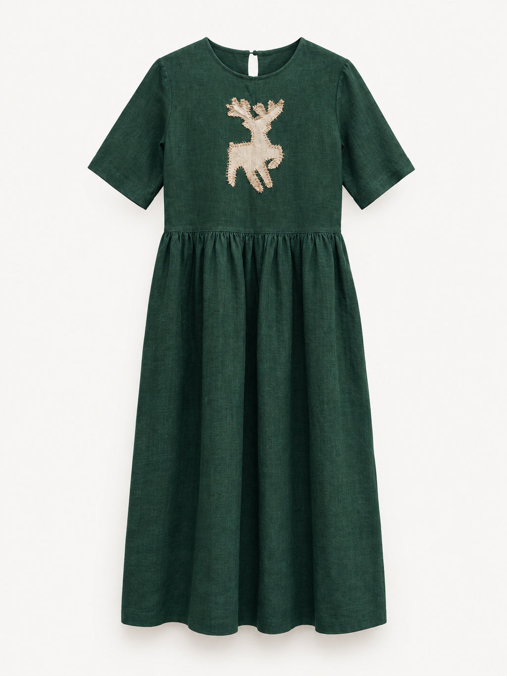 Forest Deer Dress — full garment view