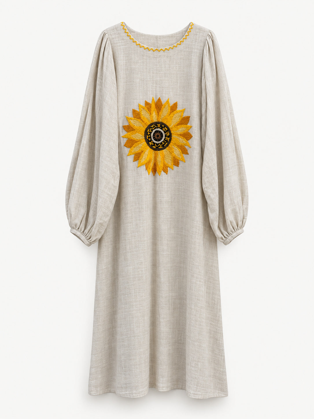 Golden Sunflower Dress — full garment view