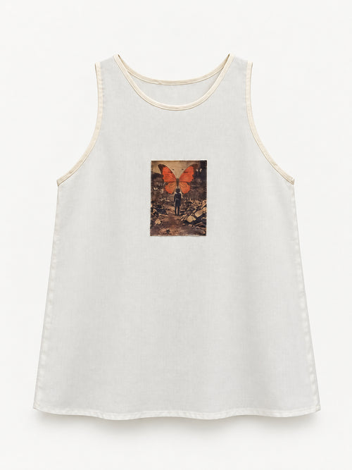 Butterfly Daydream Top — full garment view
