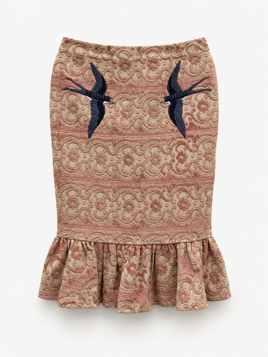Swallows at Dusk Skirt — full garment view