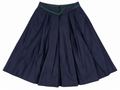 Perry Landhaus navy wool skirt with green trim on white